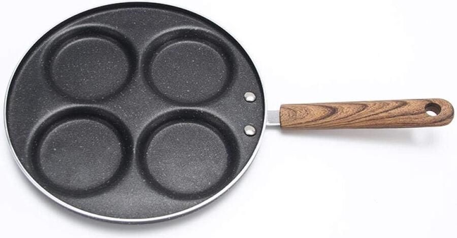 Multi-egg Koekenpan Burgerpan Omeletpan Ontbijt Bakken 4-Gats Ontwerp Lichtgewicht Zwart