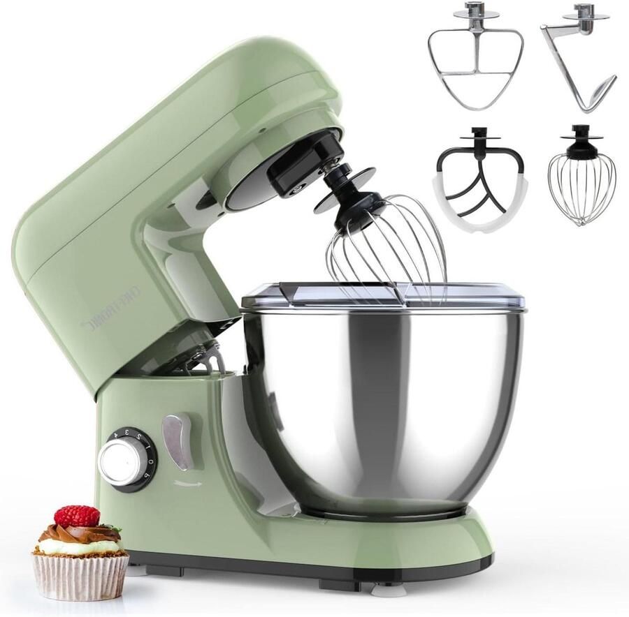 Multi Functional Kitchen Electric Mixer Food Dough Blender Stand Tilt-Head 6-Speed Adjustable 1300W Electric Cake Mixer with Bowl Beater Dough Hook Whisk Mixers