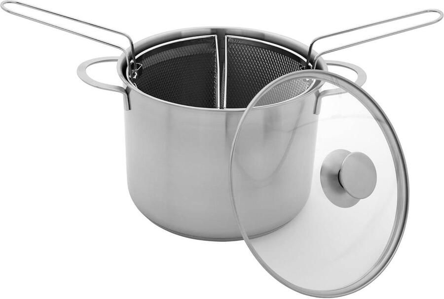 Multi-pot Roestvrij Staal Soeppan Stoofpan Veelzijdig Koken 7-in-1 Functionaliteit 8.5-qt Zilver