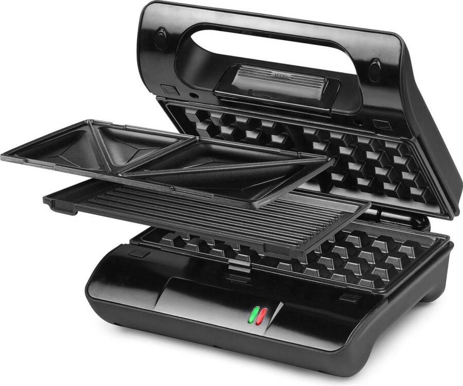 Multi Sandwich Grill Compact Pro Verwisselbare platen Verticaal opbergbaar Zwart