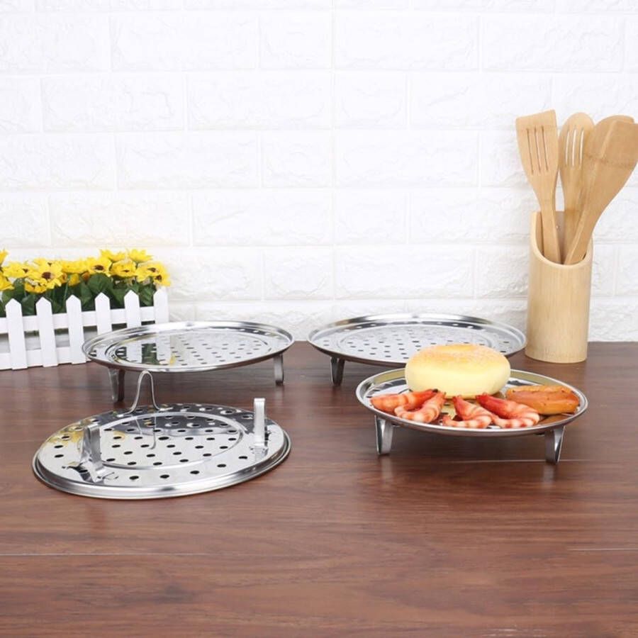 Multi-size roestvrijstalen stoomrek met afneembare voeten voor kookmethoden