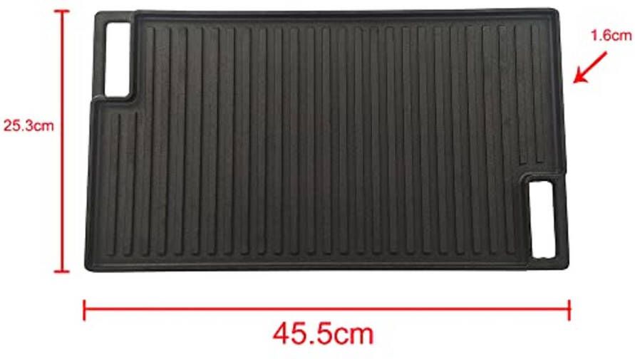 Multifunctioneel Dubbelzijdig Gietijzeren Rooster voor Grill Fornuis en Oven