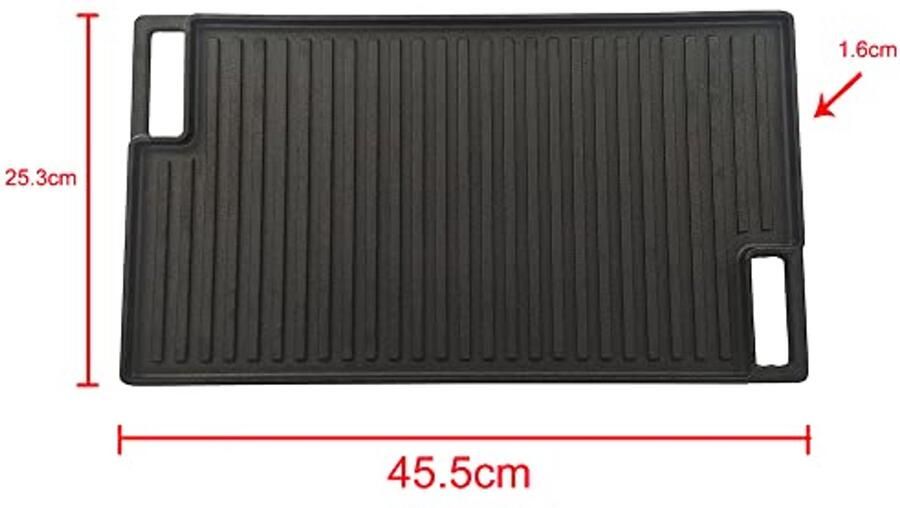 Multifunctioneel Dubbelzijdig Gietijzeren Rooster voor Grill Fornuis en Oven