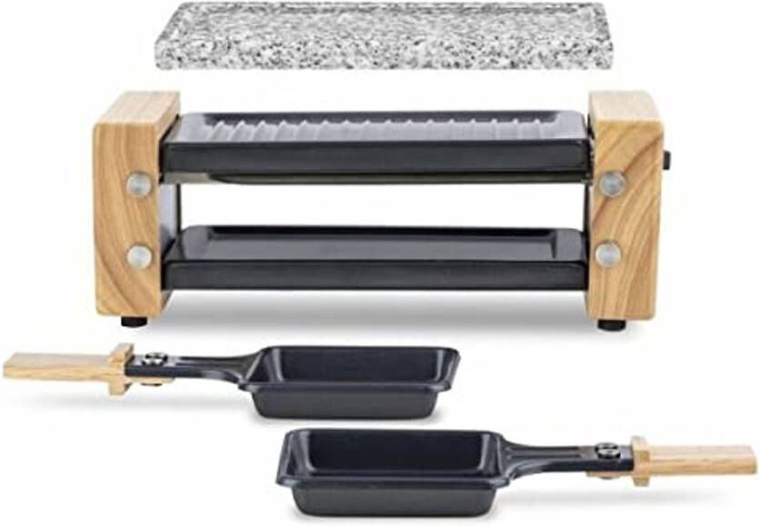 Multifunctioneel Gourmetstel voor 2 Personen met Granietplaat en Anti-aanbak Pannen