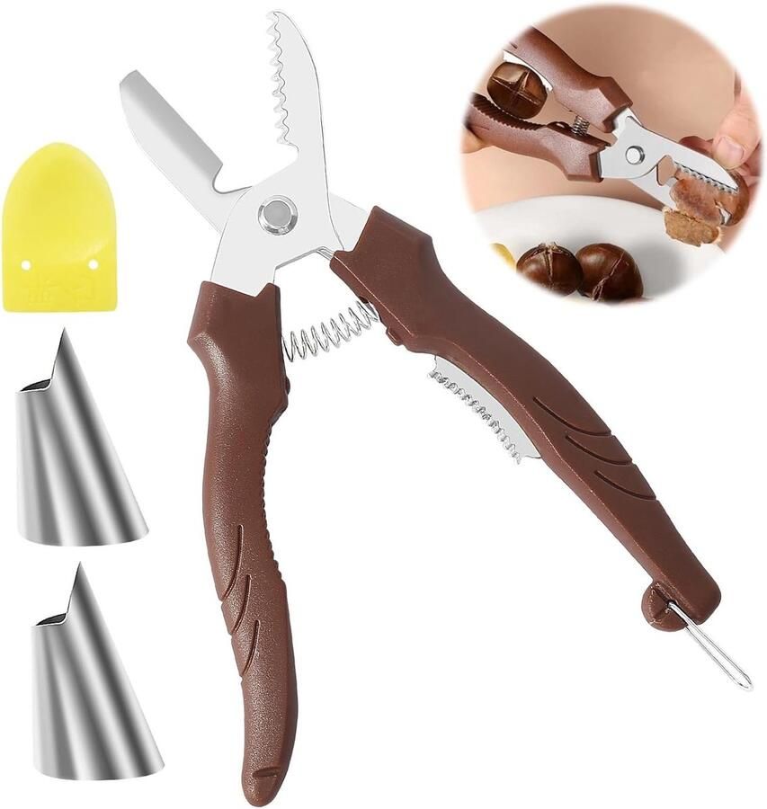 Multifunctioneel Kastanjemes met Bescherming en Kastanjeklauwen Ideaal voor Kastanjes en Noten Perfect voor Koken en Bakken