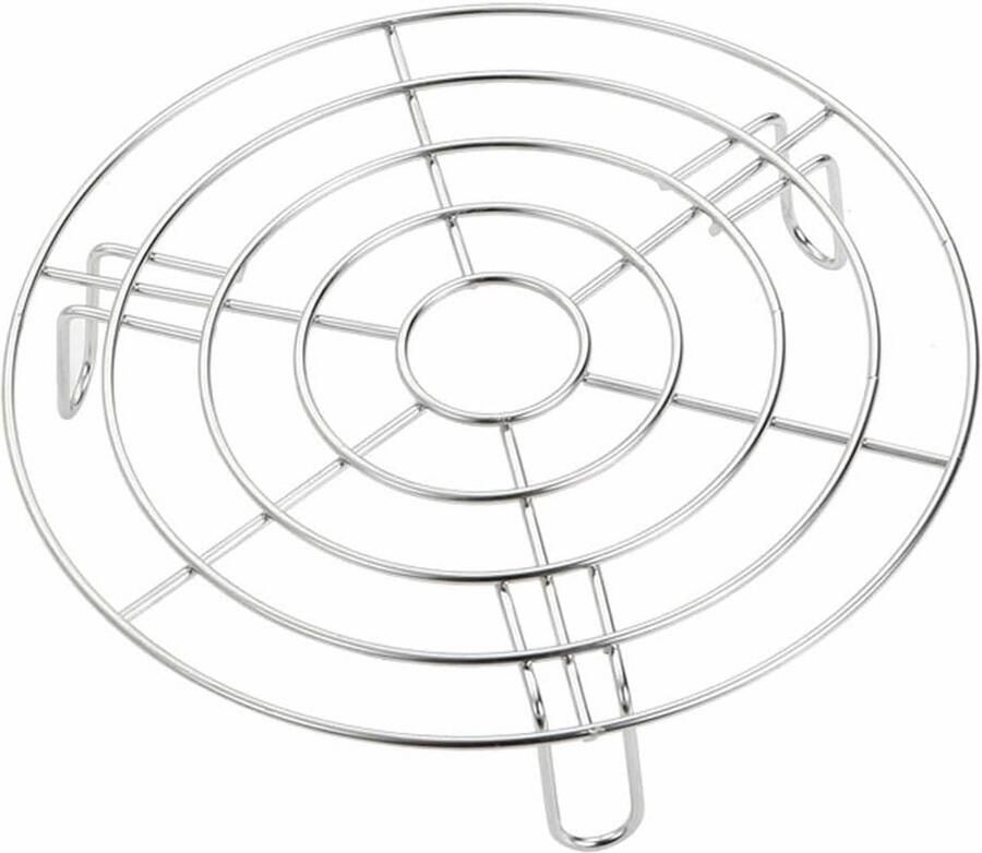 Rond Rooster Stoomhouder Bakrek Koken en Bakken Roestvrij Staal 16 cm Zilver