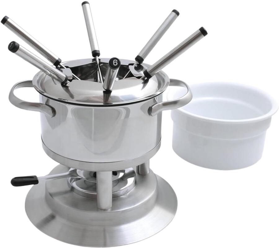 Multifunctionele 11-delige Fondue Set Roestvrij Staal voor Kaas Vlees en Chocolade