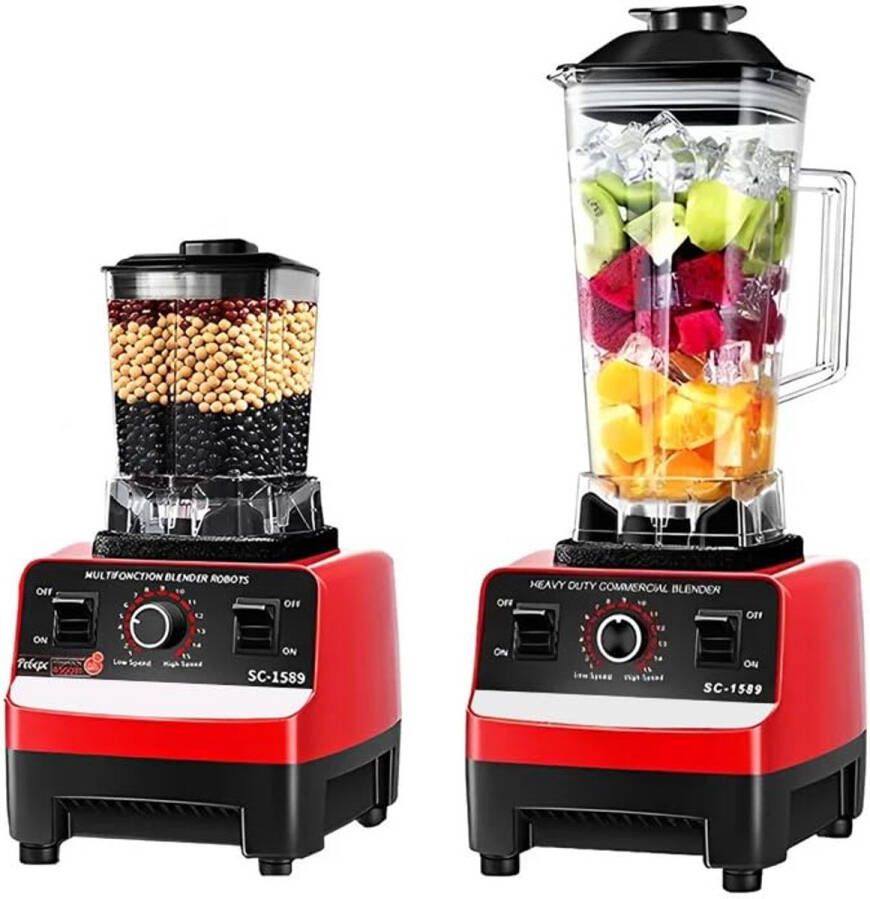 Multifunctionele 2-in-1 Blender 2000W met Automatische Reiniging en 4 RVS Messen