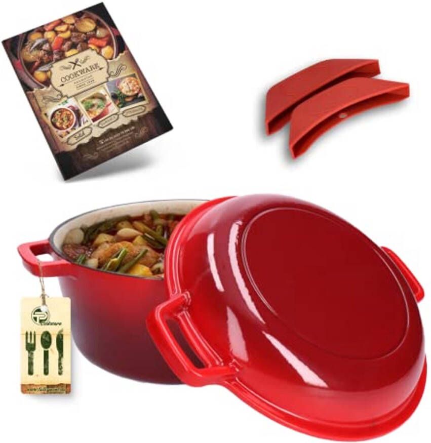 Multifunctionele 2-in-1 braadpan en kookpan van geëmailleerd gietijzer Ø 26 cm 4 7 liter geschikt voor alle warmtebronnen