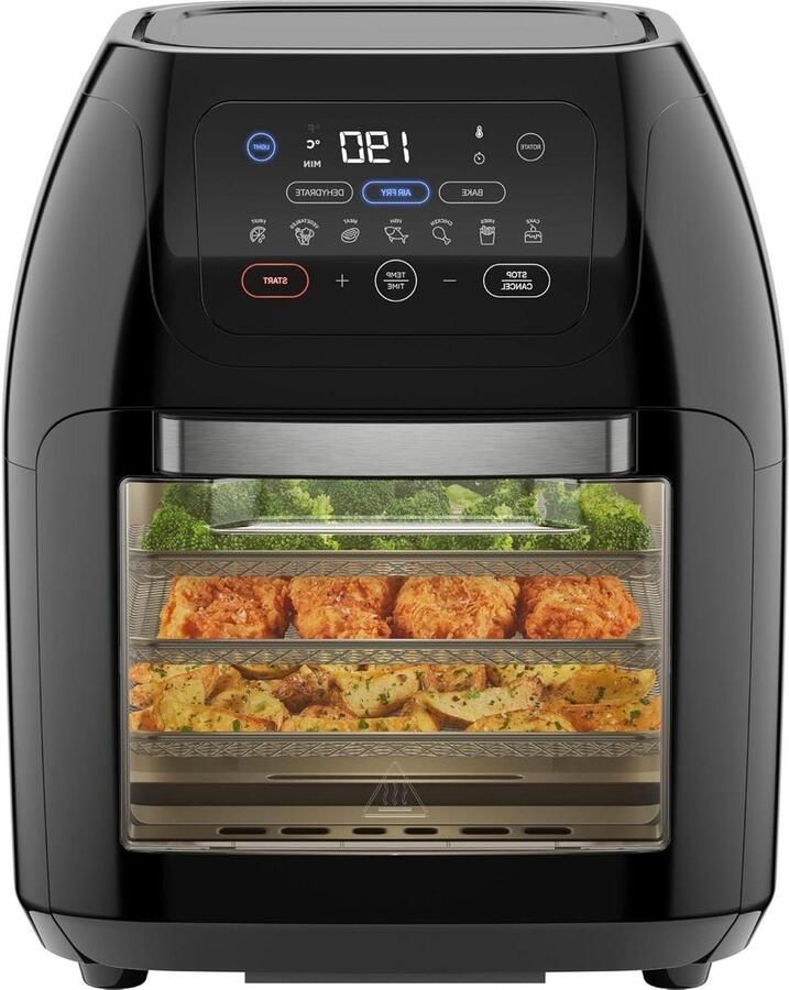 Multifunctionele Airfryer Heteluchtoven Dehydrator Gezond Koken XL Familieformaat 10 Liter Zwart