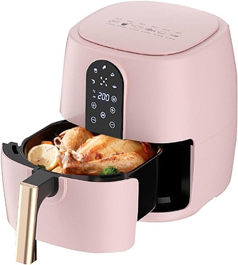 Multifunctionele Airfryer Slimme Friteuse Gezond Koken Digitale Touch Bediening 6L Grote Capaciteit Roze