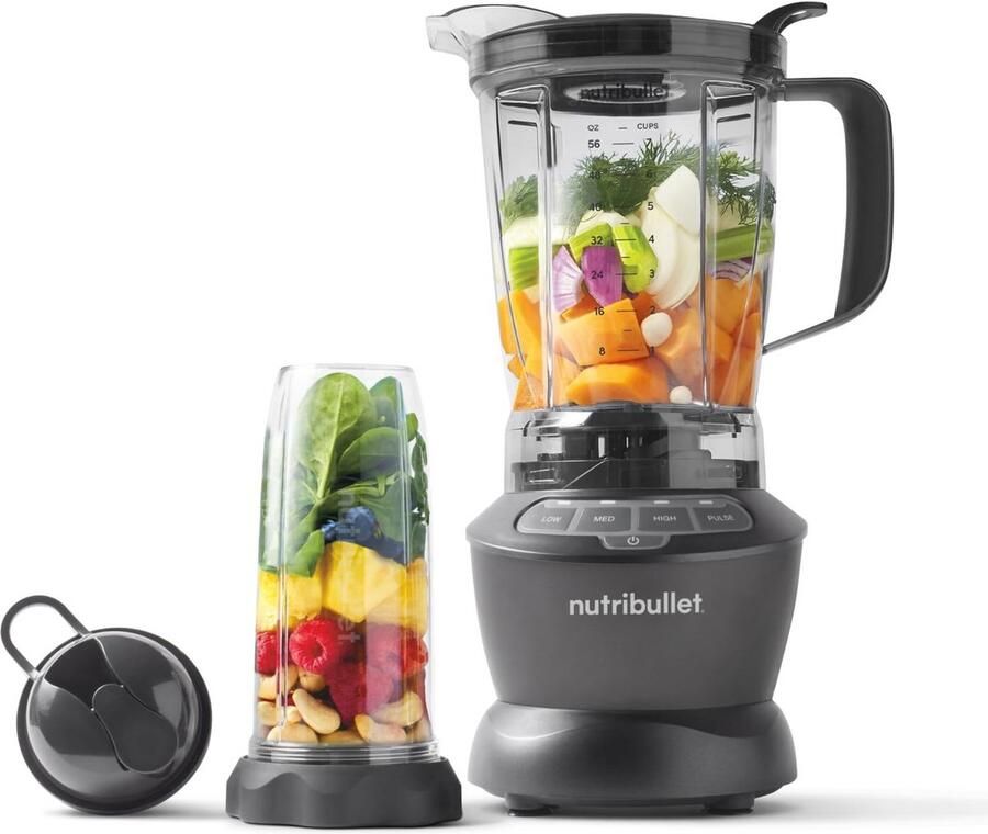 Multifunctionele Blender en Spijzenextractor met 1200 Watt Vermogen 1.9 Liter Karaf en 945 ml Bekers
