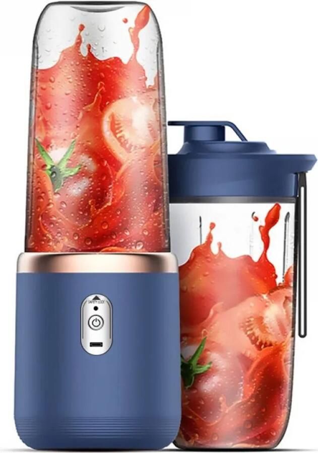 Multifunctionele blender smoothie maker roestvrijstalen blender mixer met een inhoud van 400+400 ml