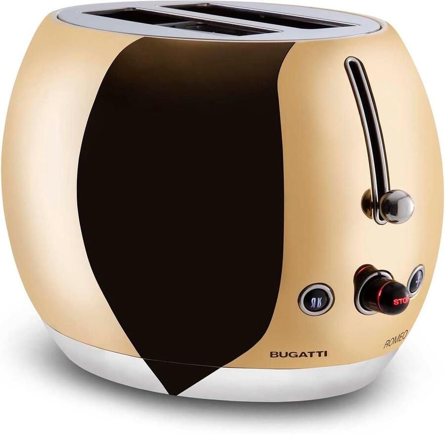 Multifunctionele Broodrooster Design Toaster Perfect Ontbijt Bereiden 7 Bruiningsniveaus 2 Sleuven Glanzend Goudgeel