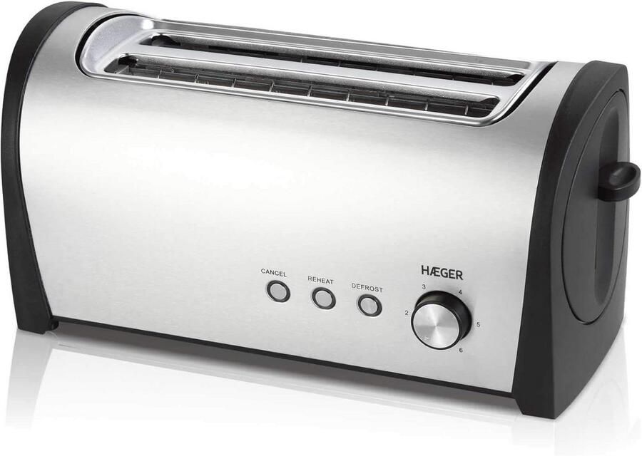 Multifunctionele Broodrooster met Lange Slots en RVS 1400W