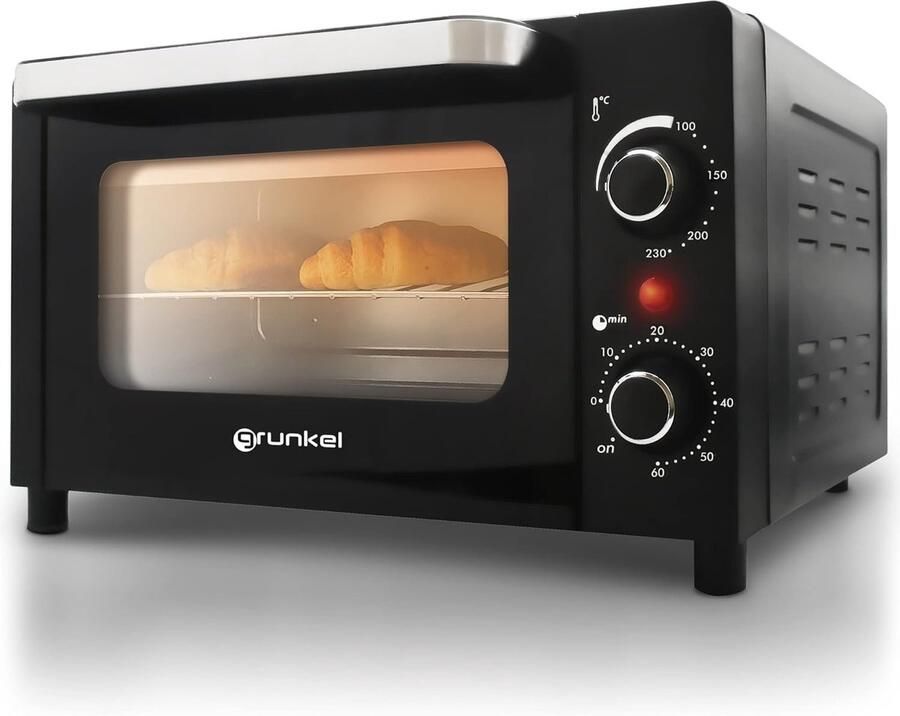 Multifunctionele bureau oven 10 liter met 3 verwarmingsfuncties en temperatuurkeuze tot 230 °C