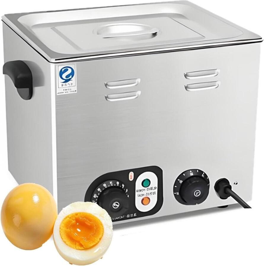 Multifunctionele commerciële eierkoker perfect voor warmwaterbronneneieren thee-eieren en zachtgekookte eieren. Roestvrijstalen eierkoker met temperatuurregeling van 30-100 °C Timing-withoutgrid