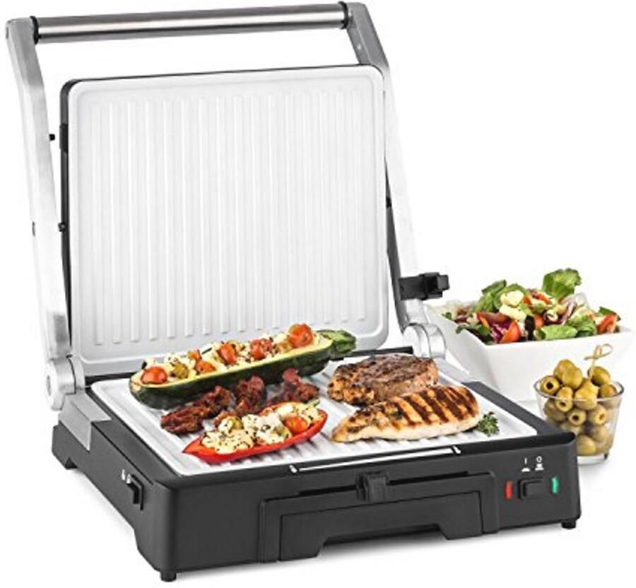Multifunctionele Contactgrill 3-in-1 2000W Tafelgrill en Paninimaker met Hoogwaardige Antiaanbaklaag