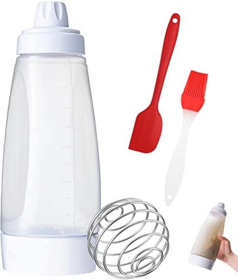 Multifunctionele Deegdispenser met Maatmarkeringen voor Pannenkoeken en Wafels