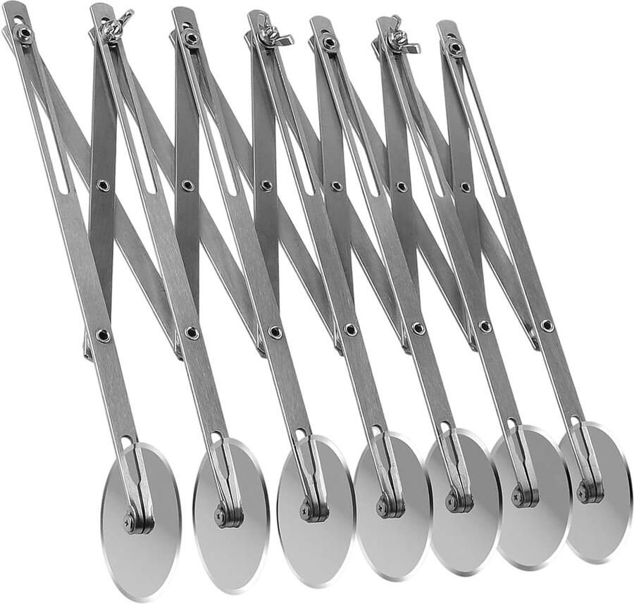 Multifunctionele Deegsnijder met 7 Wielen van RVS Verstelbare Snijder voor Pizza Pasta en Pannenkoeken