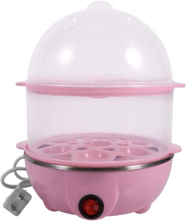 Multifunctionele dubbellaagse eierstomer auto-fornuis Stoomboot Elektrische eierstomer voor ei Roze