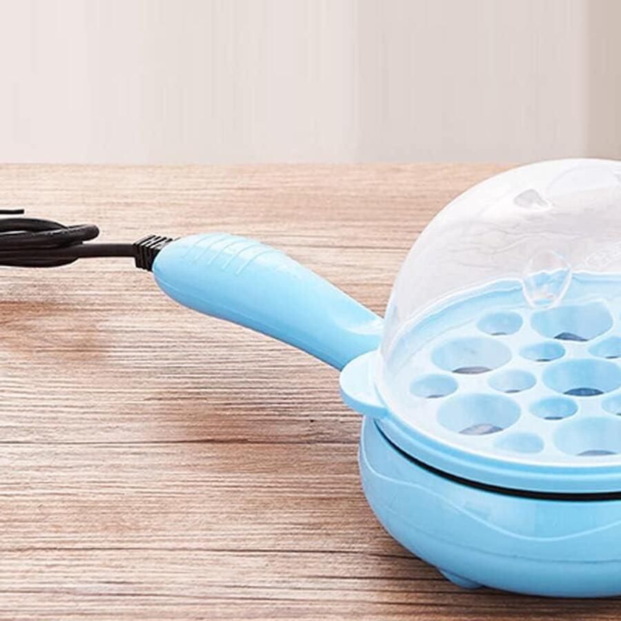 Multifunctionele Eierkoker Eierpan Ontbijt Maken Antiaanbaklaag 2-in-1 Blauw