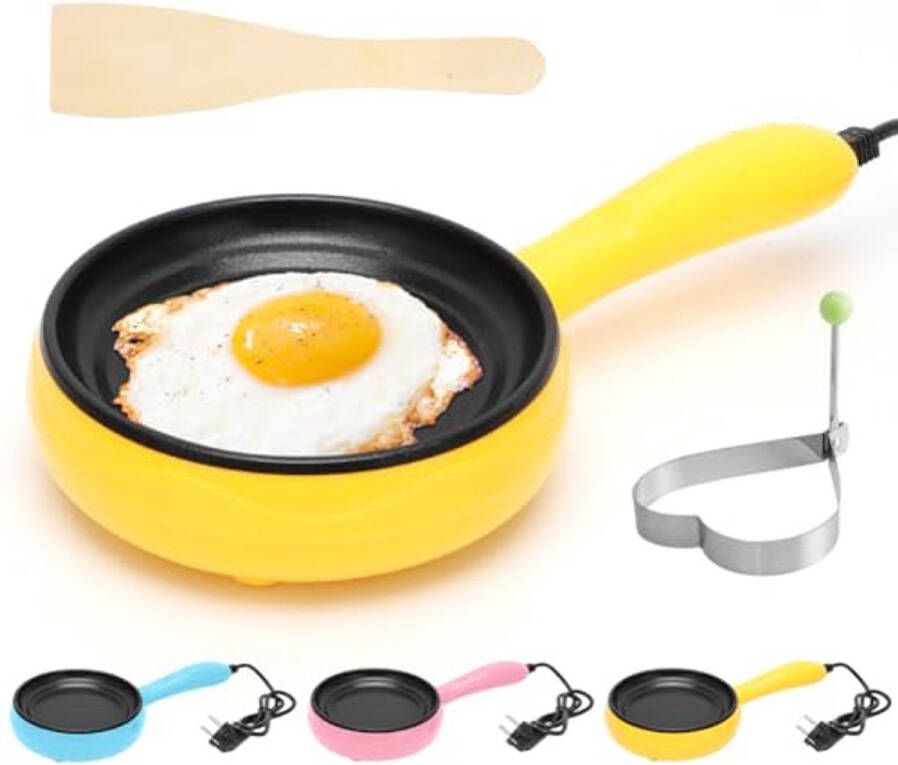 Multifunctionele elektrische braadpan 220V Mini braadpan met anti-aanbaklaag en houten spatel