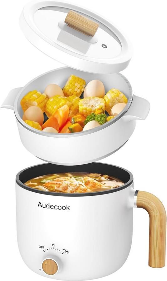 Multifunctionele elektrische hete pot 1 5 L draagbare mini-fornuis met stomer voor veelzijdig koken
