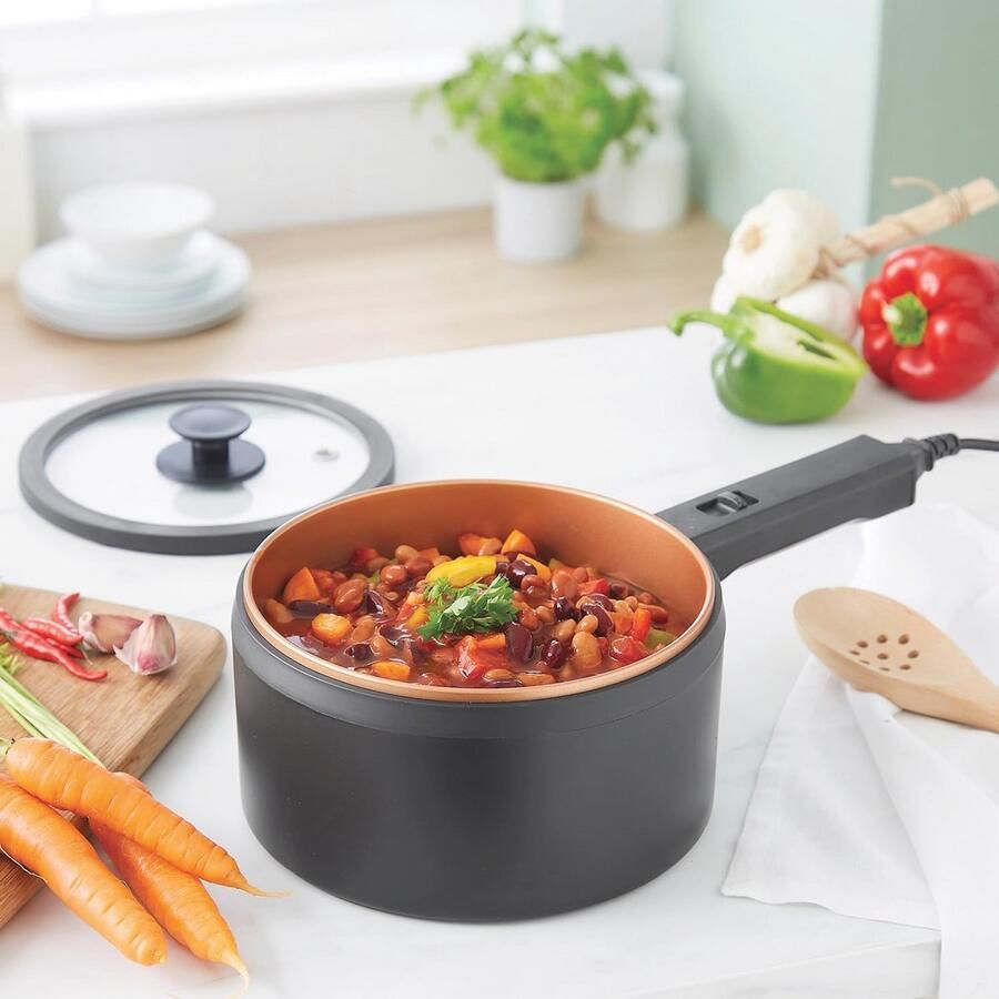 Multifunctionele Elektrische Kookpan met Antiaanbaklaag Hotpot Multikoker 2 Temperatuurregelaars Energiebesparend 300 600W