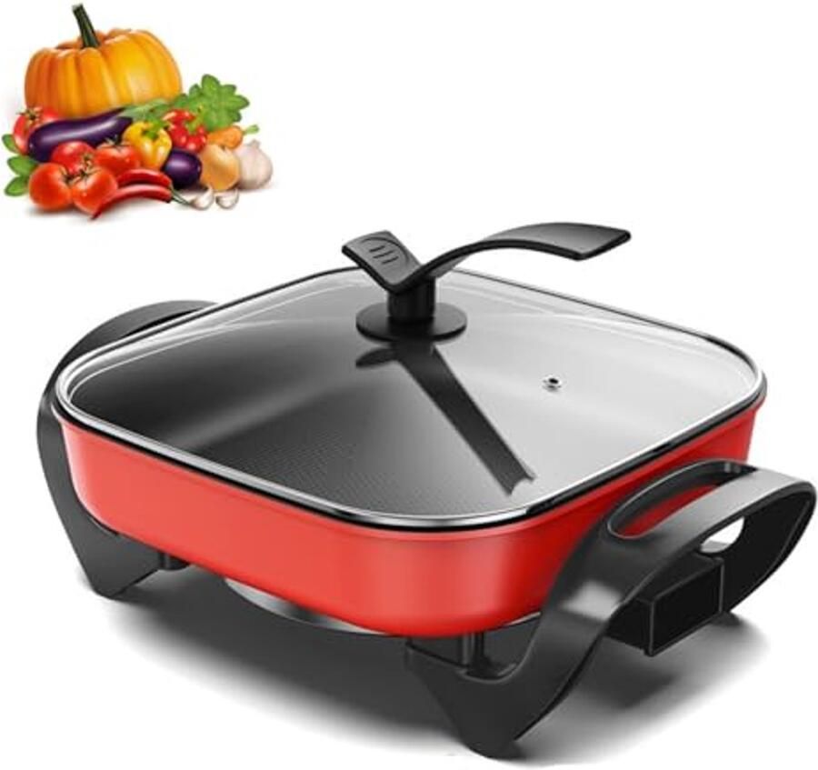 Multifunctionele Elektrische Kookplaat Vierkante Pan met Antiaanbaklaag