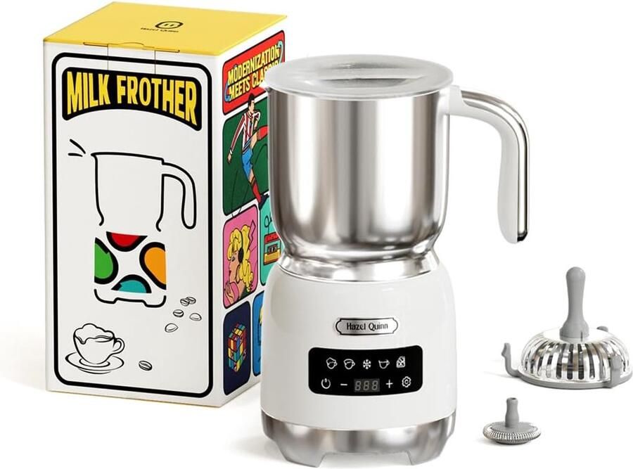 Multifunctionele Elektrische Melkopschuimer 5-in-1 met Roestvrij Staal en LED Touchbediening