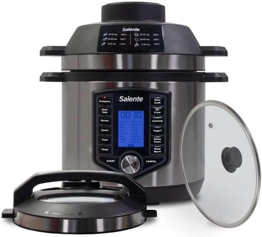 Multifunctionele Elektrische Pan met Airfryer Snelkookpan en Slowcooker 6 Liter