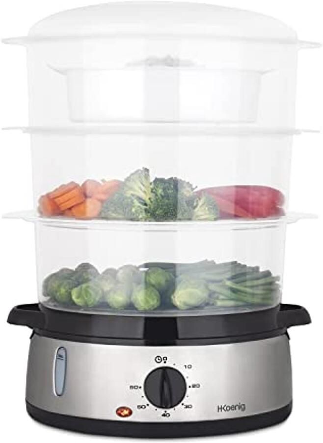 Multifunctionele Elektrische Stoomkoker 9L met Timer en Stapelbare Manden