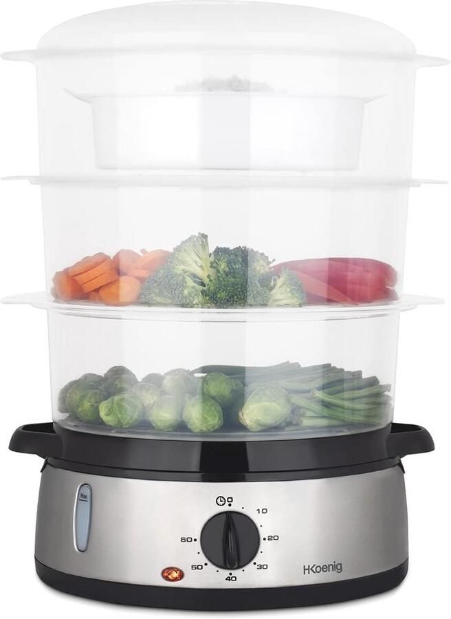 Multifunctionele Elektrische Stoomkoker 9L met Timer en Stapelbare Manden