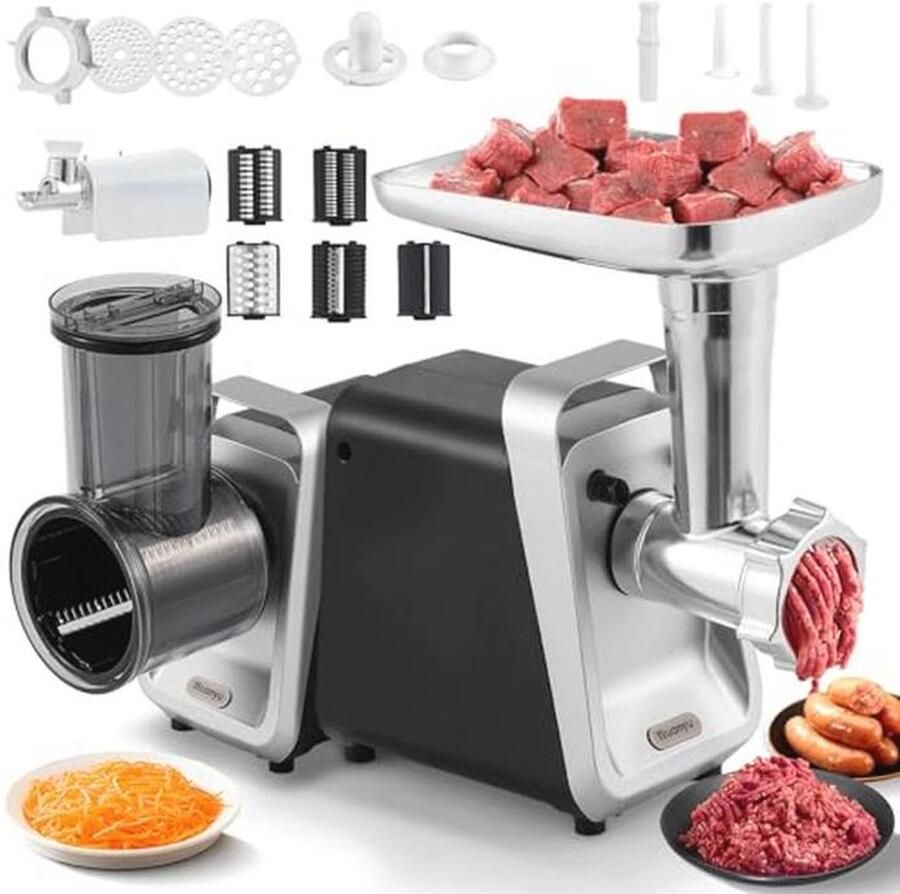 Multifunctionele elektrische vleesmolen kaasrasp groentesnijder en tomatenpuree-machine