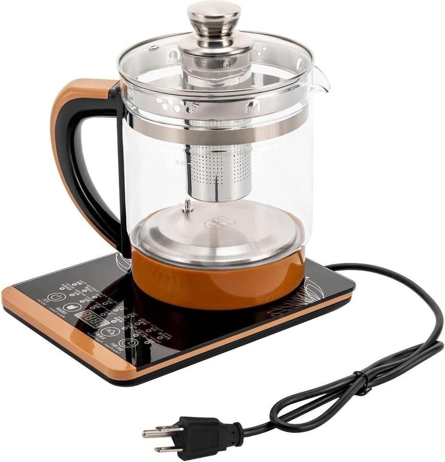 Multifunctionele elektrische waterkoker glazen theemaker met infuser en temperatuurregeling 1 8 liter inhoud for thee koffie melk roestvrijstalen waterkoker