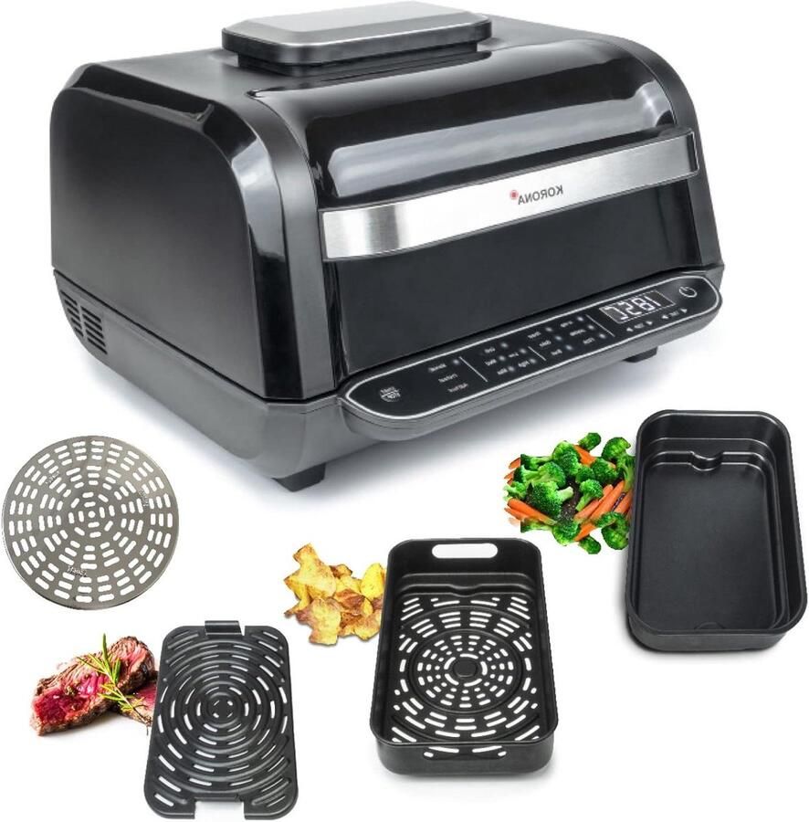 Multifunctionele Grill Heteluchtfriteuse Oven Veelzijdig Koken 8 Verschillende Functies 6 Liter Capaciteit Zwart