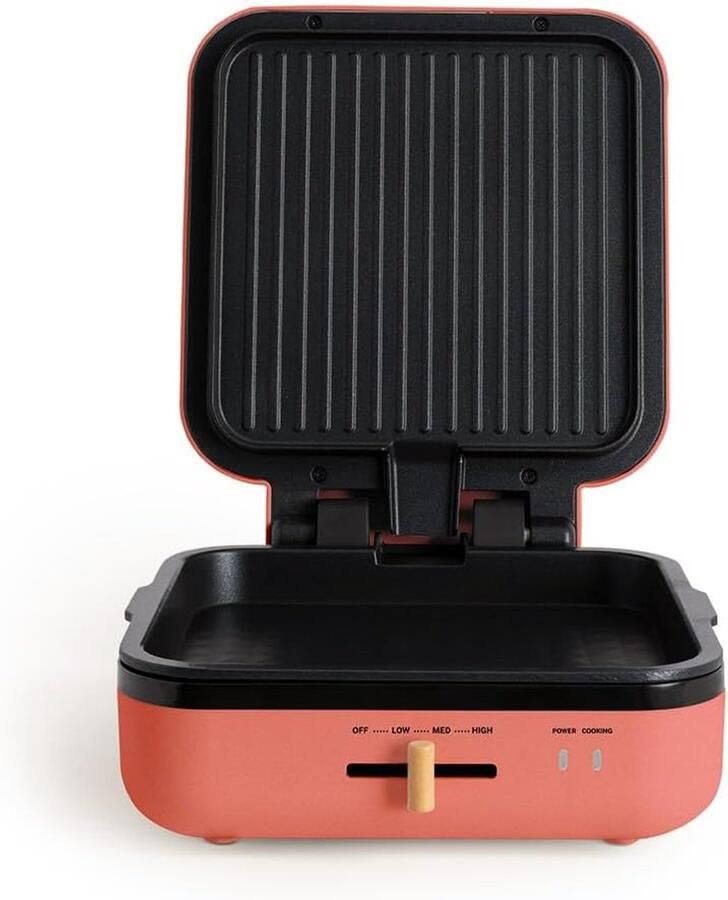 Multifunctionele grill met 180 graden opening en temperatuurregeling