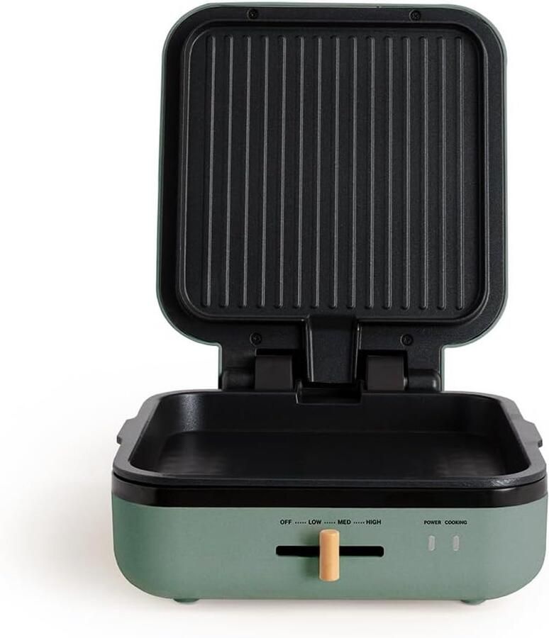 Elektrische Grill Contact Grill Lekker Koken 180 Graden Opening 24 cm Groen