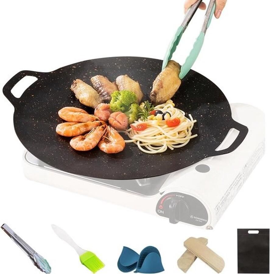 Multifunctionele Grillpan 34 cm met Maifan Anti-aanbaklaag voor Gas en Inductie