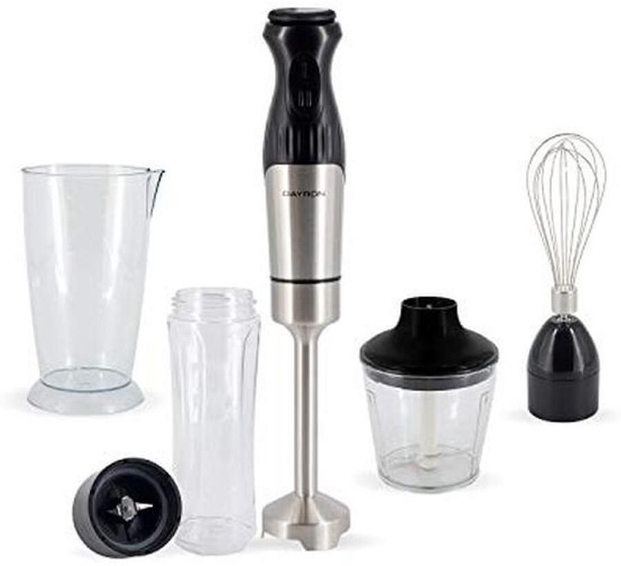 Multifunctionele Handmixer met Hakmolen en Roestvrijstalen Messen 1200 W 800ml Zilver Zwart