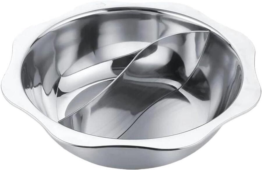 Multifunctionele Hotpot Diepe Kookpan Samen Eten Verdeler Anti-aanbak 35 cm Breed Zilver