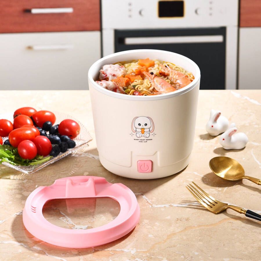 Multifunctionele Hotpot Kookpot 1.2L Cute Bunny Noodle Pot Aziatisch Koken Non-Stick Rijstkoker 1 Persoon
