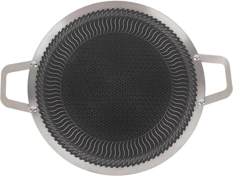 Multifunctionele Kachelplaat Grillpan Binnenhuis Koken voor Groepen Multi-Layer Ontwerp 38 cm Zwart