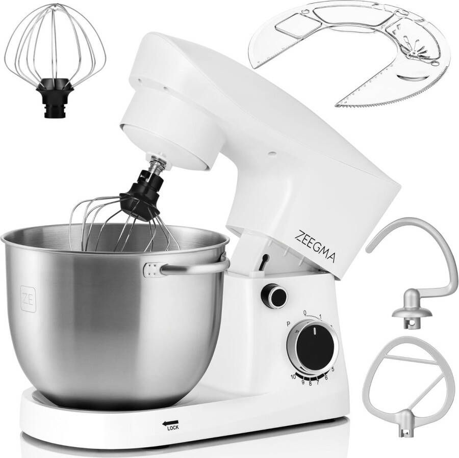 Multifunctionele Keukenmachine 1500W met 5 2L Kom 10 Snelheden en Hulpstukken