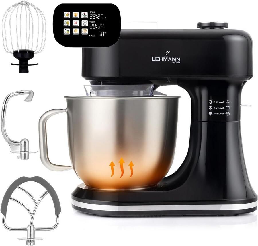 Multifunctionele Keukenmachine met Display Verwarm- en Fermenteerfunctie Weegschaal en Grote Kom