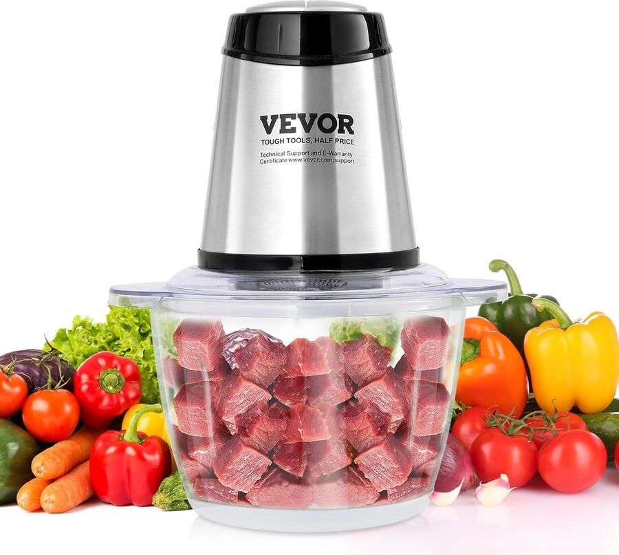 Multifunctionele Keukenmachine Vleesmolen en Hakmolen met 400W Motor en 1200 ml Capaciteit