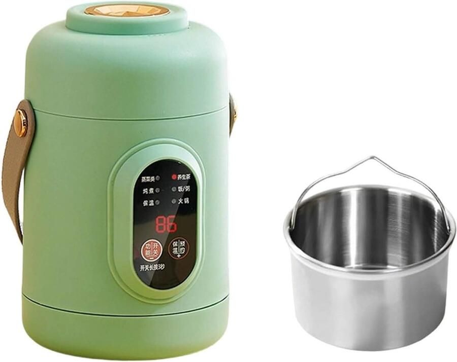 Multifunctionele Kookbox Stoompan Maaltijden Snelle Bereiding Geglazuurde Keramische Binnenkant 20 x 106 cm Groen