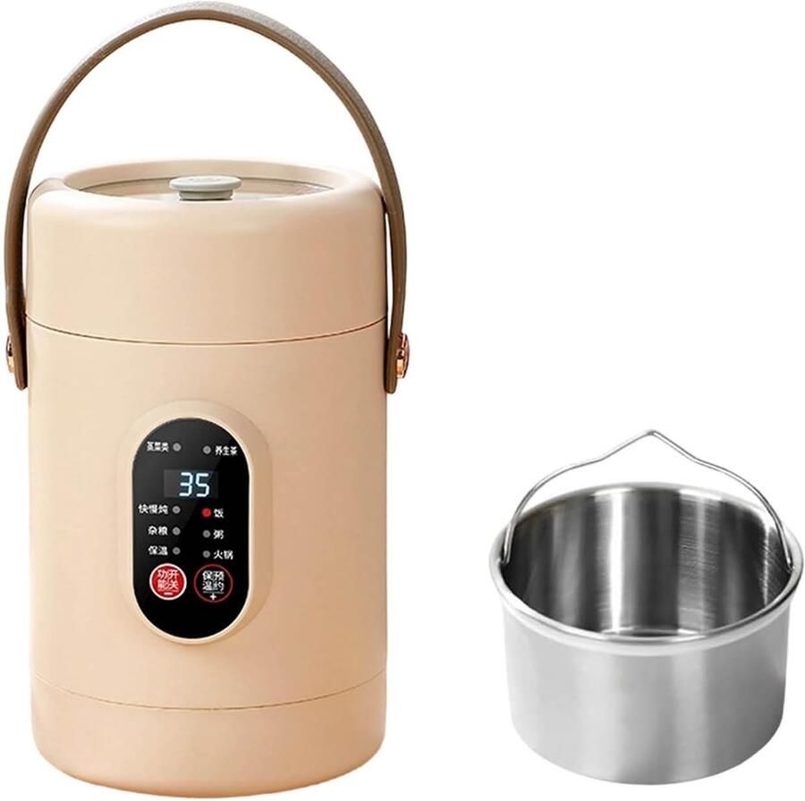 Multifunctionele Kookbox Stoompan Timer Maaltijden Bereiden Geglazuurde Keramische Binnenkant 20.8 x 11.5 cm B