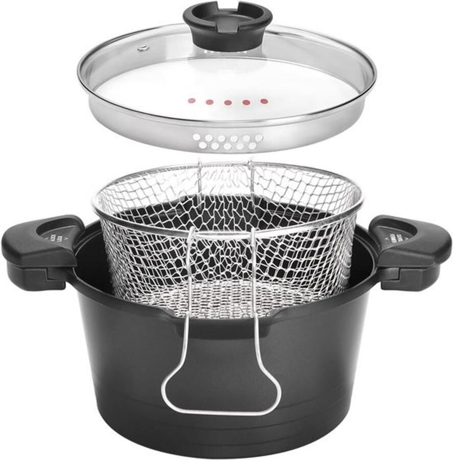 Multifunctionele Kookpan 24 cm Antiaanbaklaag Inductie Frituurmand